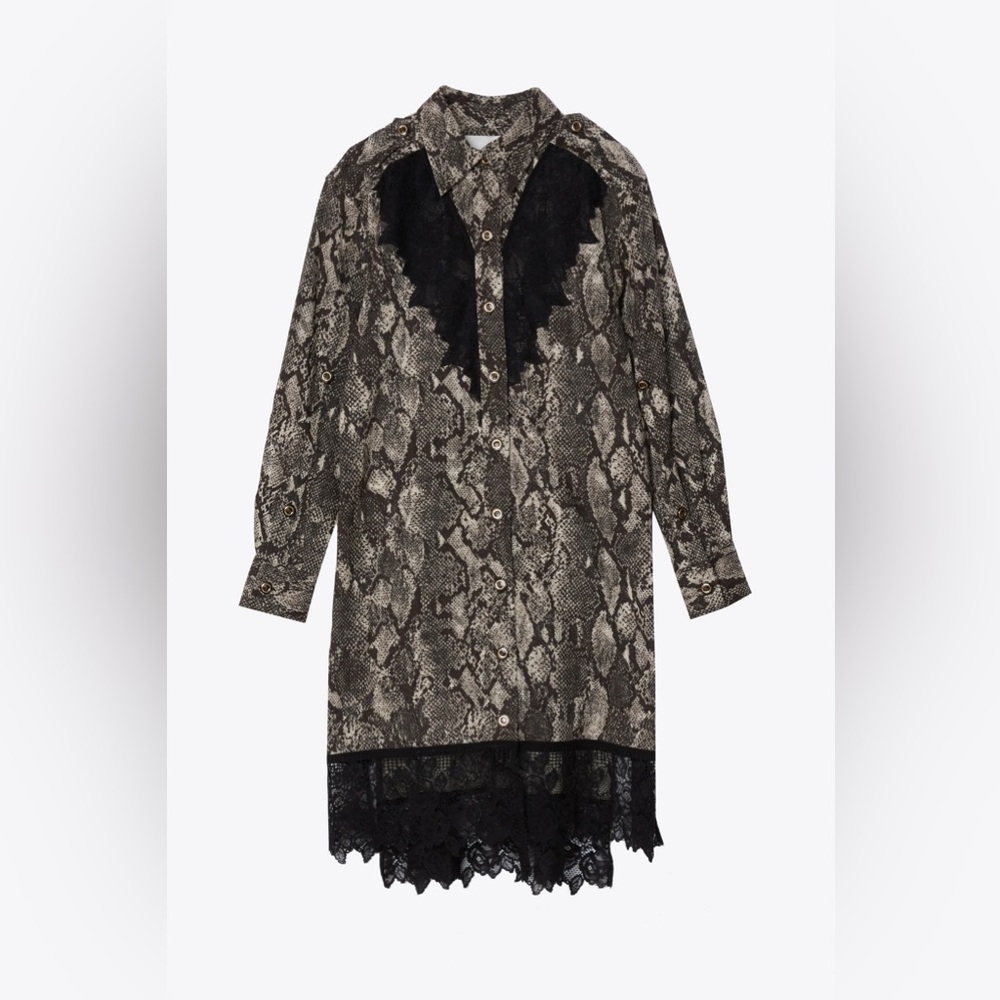 3.1 Phillip Lim Stretch Snake Dress with Lace Inlay